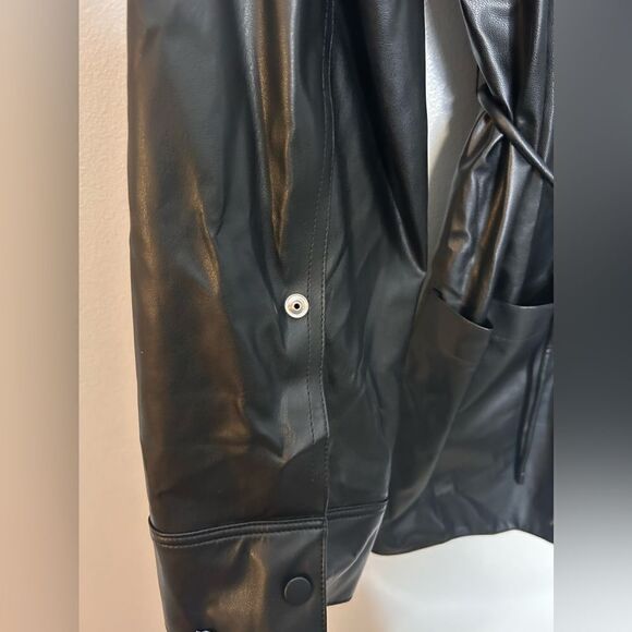 Theory Faux Leather Shirt Jacket - Picture 6 of 12